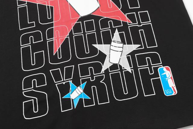 Cough Syrup All-Star NSA Figure Silhouette Star Sleeve Double Sided Print Tee 2 colors 29290030