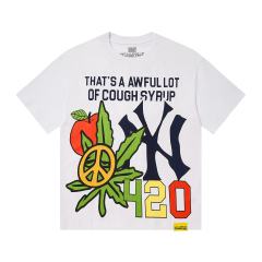Cough Syrup Weed Leaf Peace Symbol Apple NY Graffiti Double Sided Print Tee 2 colors 29288701