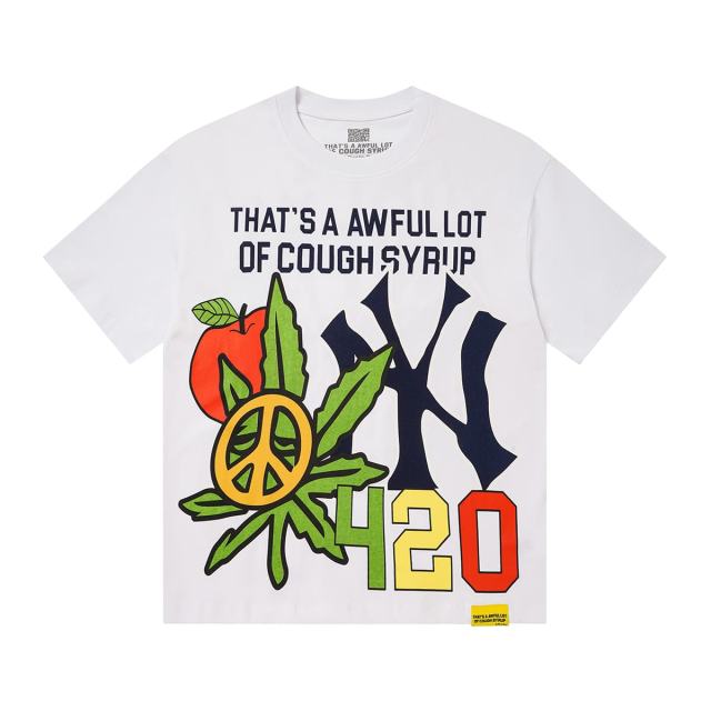 Cough Syrup Weed Leaf Peace Symbol Apple NY Graffiti Double Sided Print Tee 2 colors 29288701