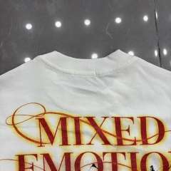 Mixed Emotion Vintage Graffiti Mask Wing Telegram Print T-shirt 29370450