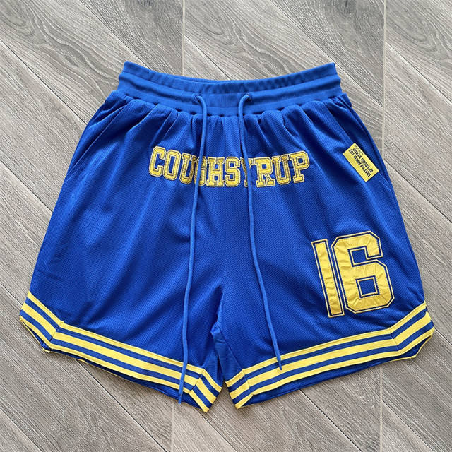 That's A Awful Lot Of Cough Syrup Letter Embroidered Tee Shorts Set