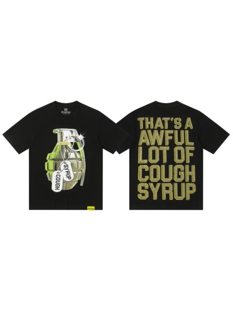 Cough Syrup Vintage Distressed Army Grenade Graphic Back Big Stacked Text Print Tee 29303794