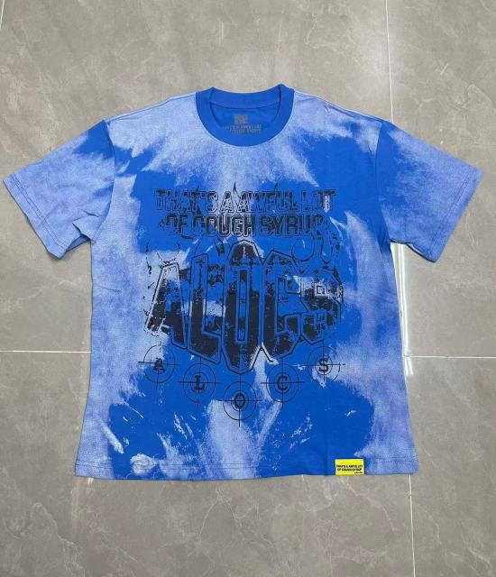 Cough Syrup Gothic Stacked ALDCS Letter Crosshair Target Circle Detail Large Worn Number 18 Graphic Print Tee 2 colors 29303872