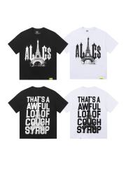 Cough Syrup Sketch Texture Eiffel Tower ALCS Gothic Letter Front Embedded Tower Stacked Slogan Tee 2 colors 29290147
