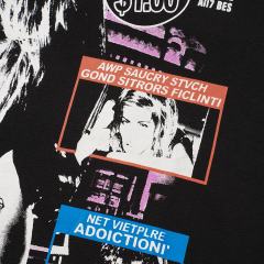 Cough Syrup Asaali Retro Magazine Clipping Collage Figure Front Back Bold Slogan Oversized Tee 29288682