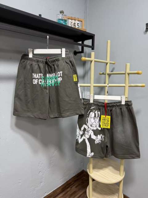 Hip Hop Portrait Graphic Cough Syrup Letter Print Drawstring Casual Street Sweat Shorts 11 colors 29288610