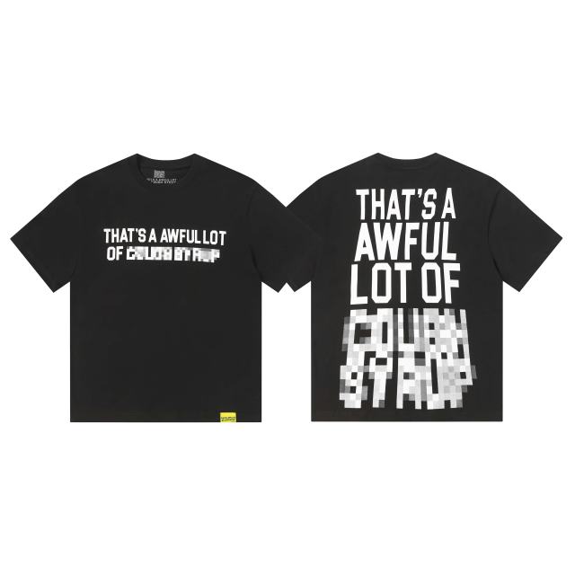 Cough Syrup Cyber Street Glitch Pixel Mosaic Half Blur Text Front Segmented Normal & Distorted Stacked Letter Back Tee 2 colors 29302180
