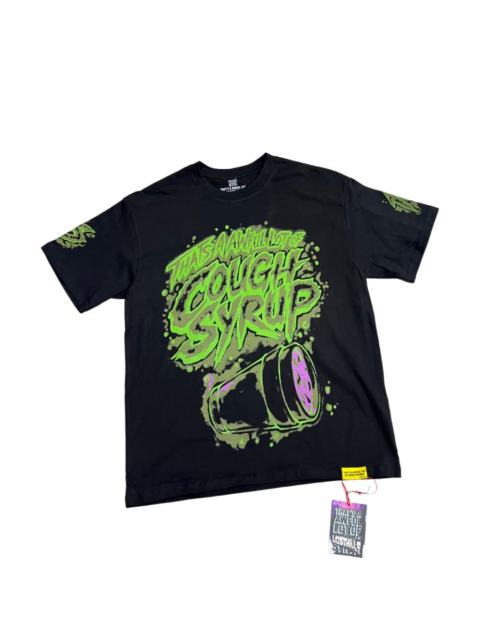 Cough Syrup Dark Grunge Streetwear Front Splatter Paint Toxic Green Jagged Graffiti Letter Overturned Cup Purple Liquid Print Oversized T-Shirt 29343950