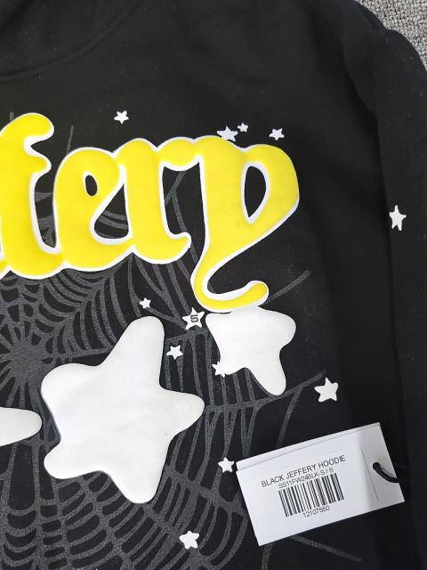 [On Sale] Sp*der Black Yellow Jeffery White Star Spider Web Pullover Hoodie