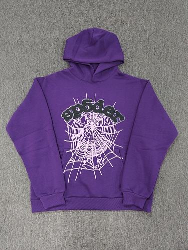 [On Sale] Sp*der Purple Black Rhinestone Spider Web Pullover Hoodie