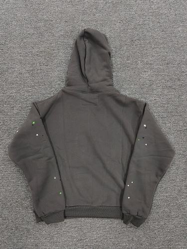 [On Sale] Sp*der Charcoal Grey Green Rhinestone Spider Web Pullover Hoodie