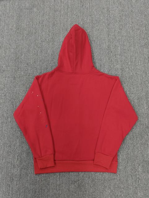 [On Sale] Sp*der Red 555 Rhinestone Spider Web Zip Up Hoodie