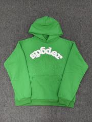[On Sale] Sp*der Green White Rhinestone Outline Subtle Green Spider Web Pullover Hoodie