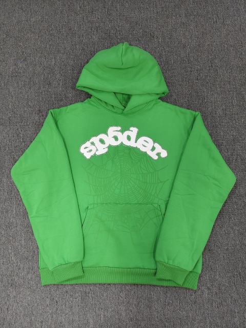 [On Sale] Sp*der Green White Rhinestone Outline Subtle Green Spider Web Pullover Hoodie