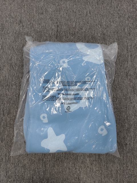 [ON SALE]Light Blue Tonal Bubble Star Jogger Sweatpants