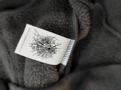 [On Sale] Sp*der Charcoal Grey Green Rhinestone Spider Web Pullover Hoodie