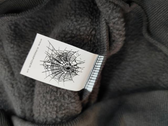 [On Sale] Sp*der Charcoal Grey Green Rhinestone Spider Web Pullover Hoodie