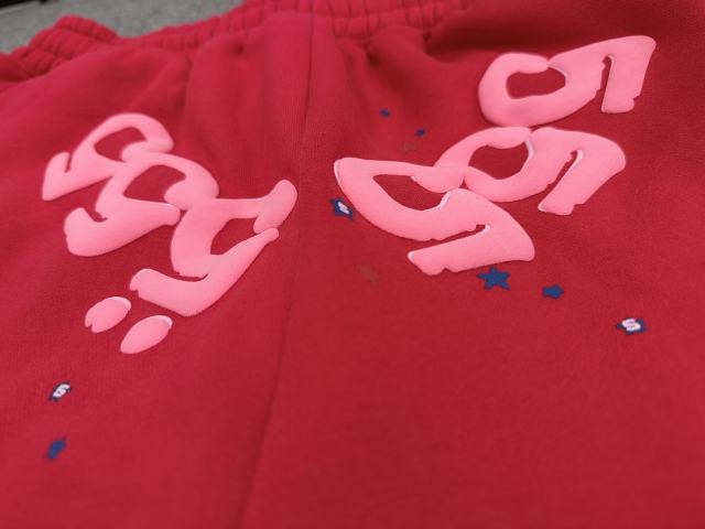 Red Double Reversed Number 5 Star Speckle Sweat Shorts