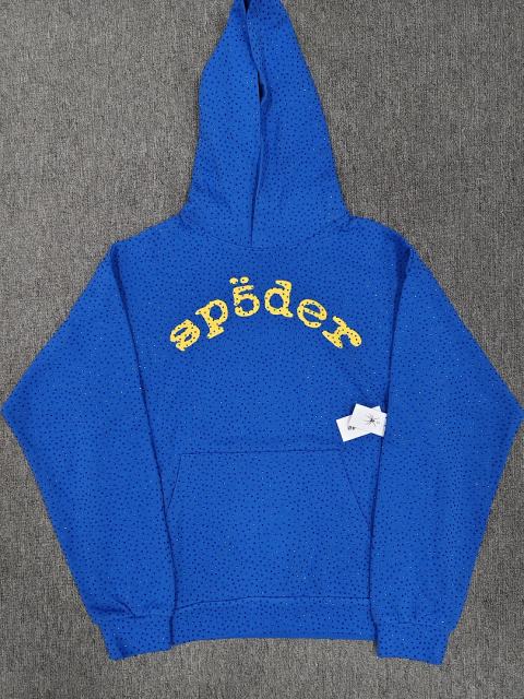[On Sale] Sp*der Blue VVS Rhinestone Pullover Hoodie