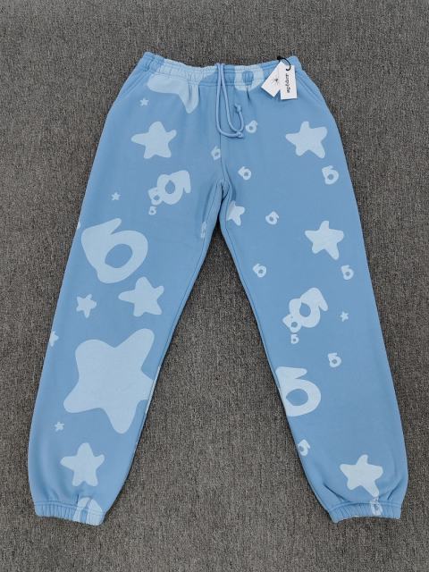 [ON SALE]Light Blue Tonal Bubble Star Jogger Sweatpants