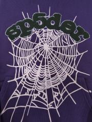 [On Sale] Sp*der Purple Black Rhinestone Spider Web Pullover Hoodie