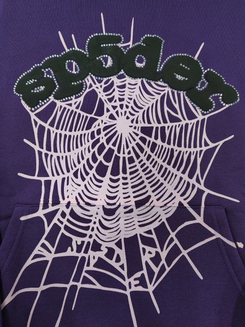 [On Sale] Sp*der Purple Black Rhinestone Spider Web Pullover Hoodie