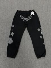[ON SALE] Black Full Rhinestone Star Reverse Arch Jogger Sweat Pants