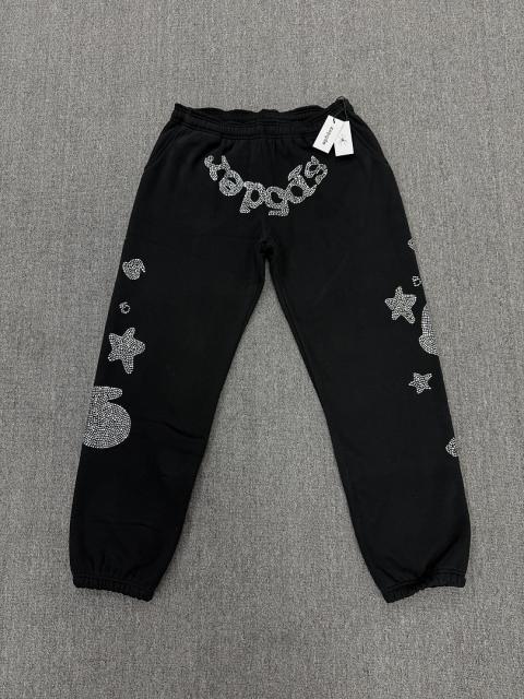[ON SALE] Black Full Rhinestone Star Reverse Arch Jogger Sweat Pants