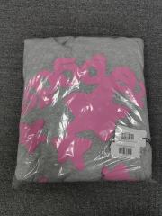 [On Sale] Sp*der Heather Grey Pink Bubble Star Foam Print Hoodie