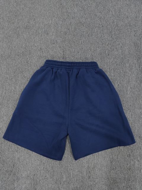 Navy Light Pink Foam Star Raw Hem Sweat Shorts