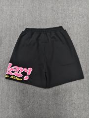 Black Pink Dot Outline Multi-Color Star Sweat Shorts