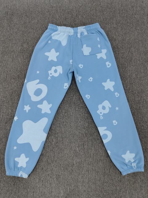 [ON SALE]Light Blue Tonal Bubble Star Jogger Sweatpants