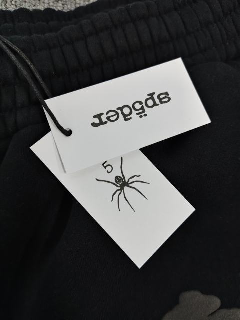 Black Tonal Grey Reversed Arch Sp5der Sweat Shorts