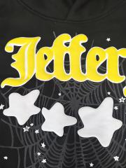 [On Sale] Sp*der Black Yellow Jeffery White Star Spider Web Pullover Hoodie