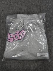 Heather Grey Pink Outline Star Raw Hem Sweat Shorts