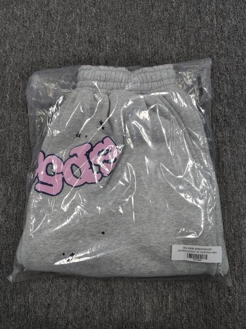 Heather Grey Pink Outline Star Raw Hem Sweat Shorts