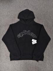[On Sale] Sp*der Black White Outline Arch Sp5der Plain Pullover Hoodie
