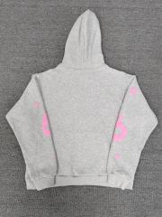 [On Sale] Sp*der Heather Grey Pink Bubble Star Foam Print Hoodie