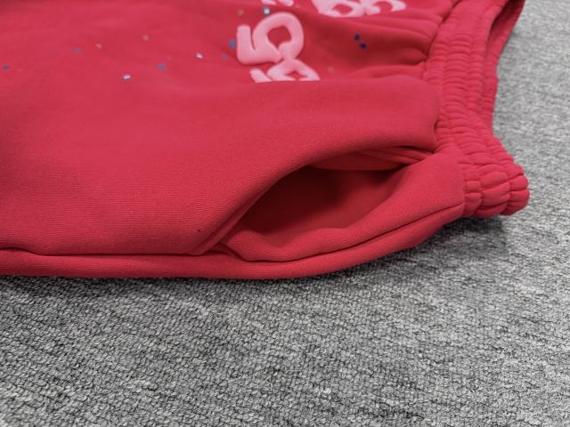 Red Double Reversed Number 5 Star Speckle Sweat Shorts