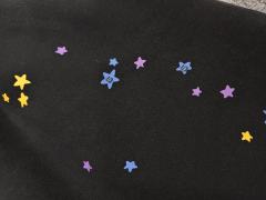Black Pink Dot Outline Multi-Color Star Sweat Shorts