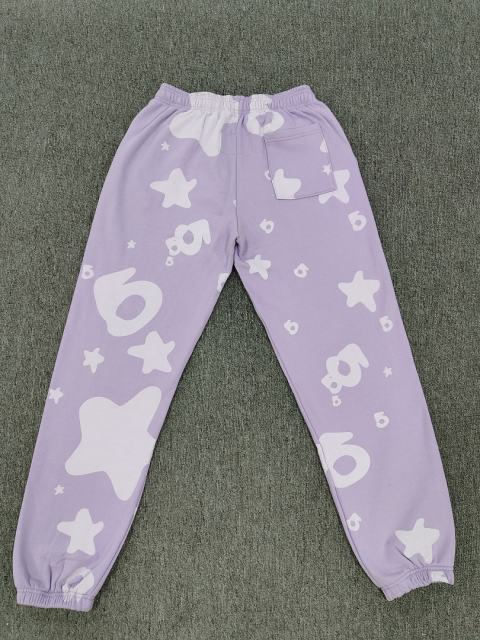 [ON SALE]Light Purple Tonal Bubble Star Jogger Sweatpants