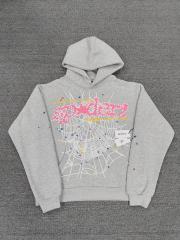 [On Sale] Sp*der Heather Grey Pink Star  Spider Web Hoodie