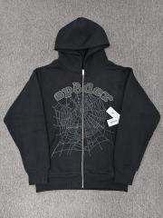 1:1 Quality Studded Logo Black Print hoodie