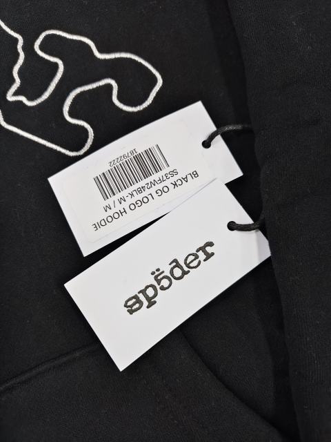 [On Sale] Sp*der Black White Outline Arch Sp5der Plain Pullover Hoodie