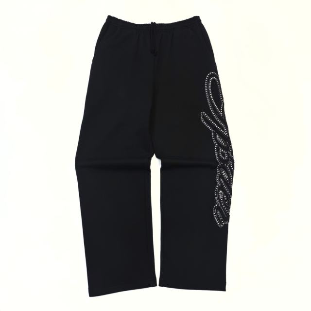 1:1 TOP Quality 3D Letter Rhinestone Zipper Hoodie & Pants Set