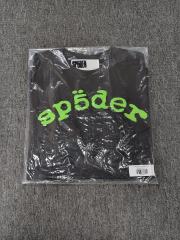 1:1 Top Quality Charcoal Grey Neon Green Foam Black Spider Web Short Sleeve T-Shirt