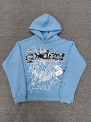 [On Sale] Sp*der Light Blue Star Rhinestone Spider Web Hoodie