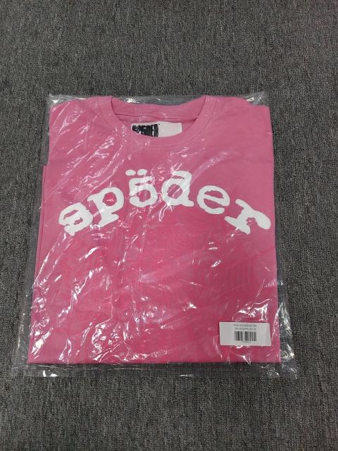 1:1 Top Quality Pink White Foam Tone-On-Tone Spider Web Short Sleeve T-Shirt