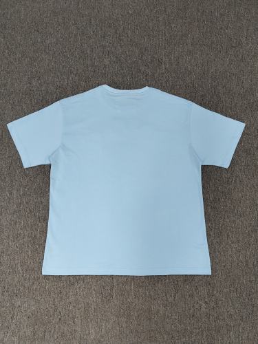 1:1 Top Quality Baby Blue White Foam Matching Blue Spider Web Short Sleeve T-Shirt