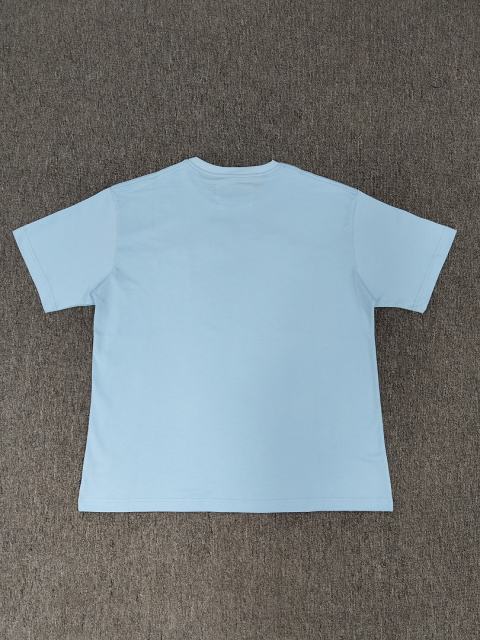 1:1 Top Quality Baby Blue White Foam Matching Blue Spider Web Short Sleeve T-Shirt
